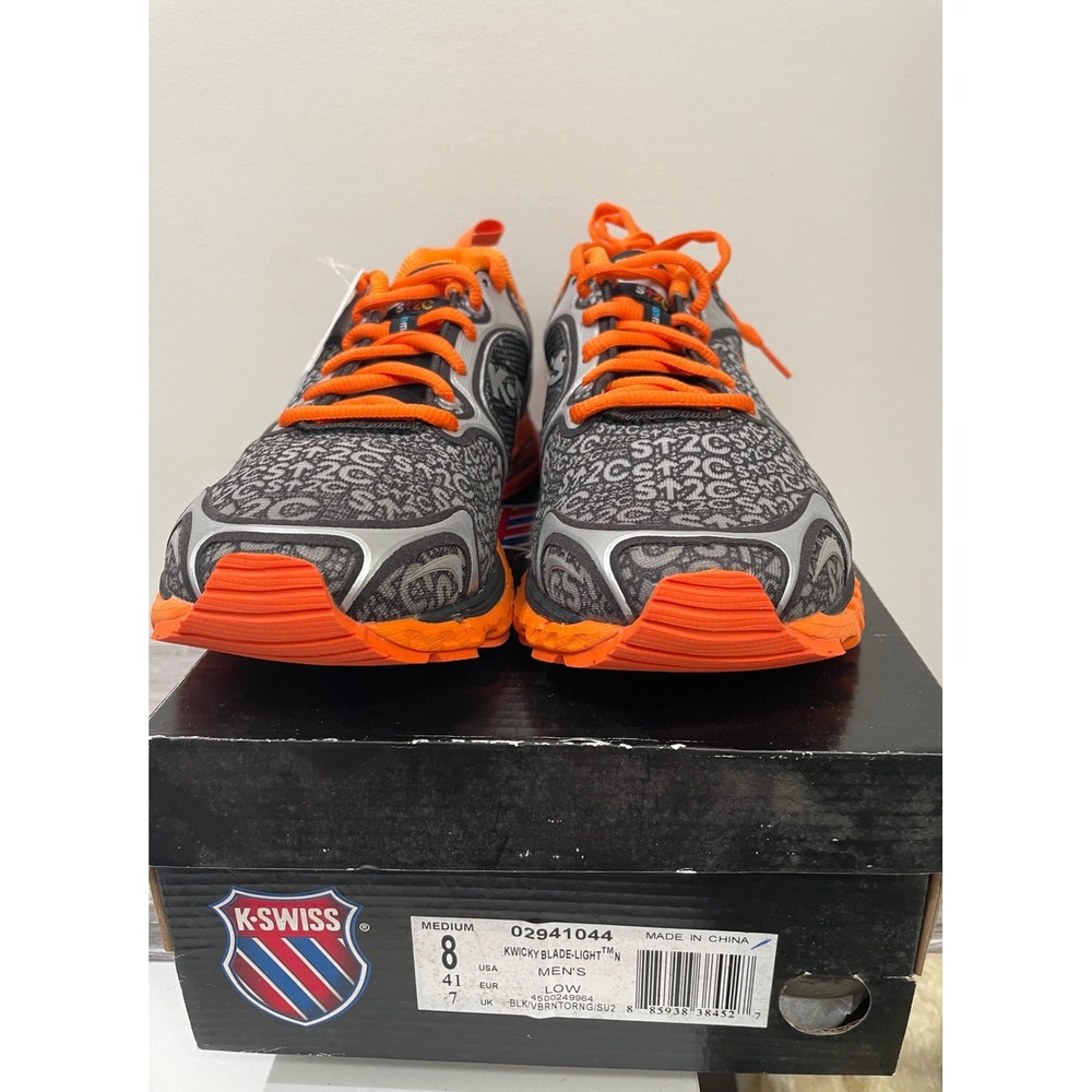 K-Swiss Kwicky Blade-Light SU2C Mens Running Shoes 8 Orange Grey‎ 02941044